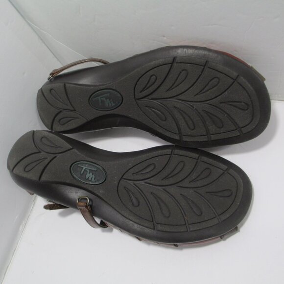 Thom McAn Womens Brown Leather Sandals Size 8W Closed Heel - Picture 6 of 11